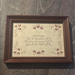Brown Wooden Frame with Heart Design